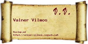 Valner Vilmos névjegykártya